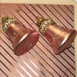 Elegant Pink and Gold Bell Ornaments